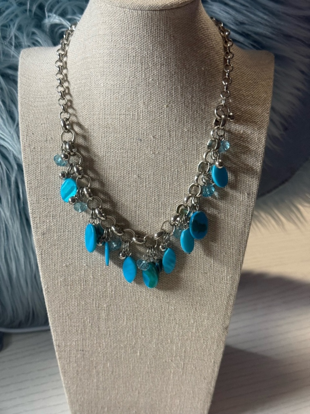 Turquoise Drop Charm Necklace - Women's Fashion Jewelry